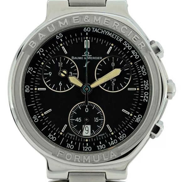 Baume & Mercier 38mm Men's Formula Black Dial Swiss Quartz Watch - Picture 1 of 6